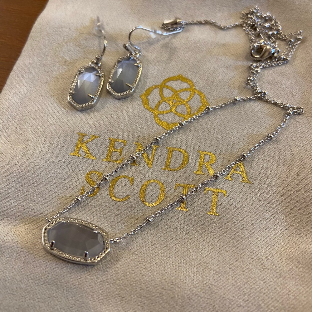 Elisa silver necklace and Lee silver drop earrings